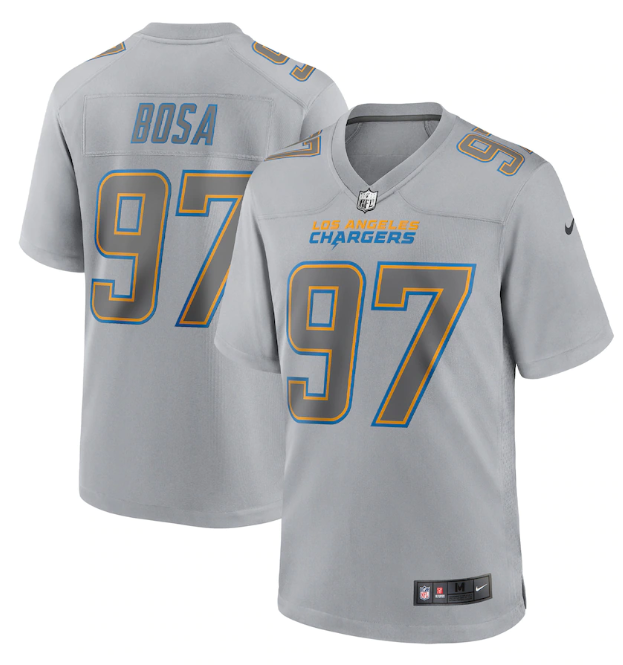 Men's Los Angeles Chargers #97 Joey Bosa Grey Atmosphere Fashion Stitched Game Jersey